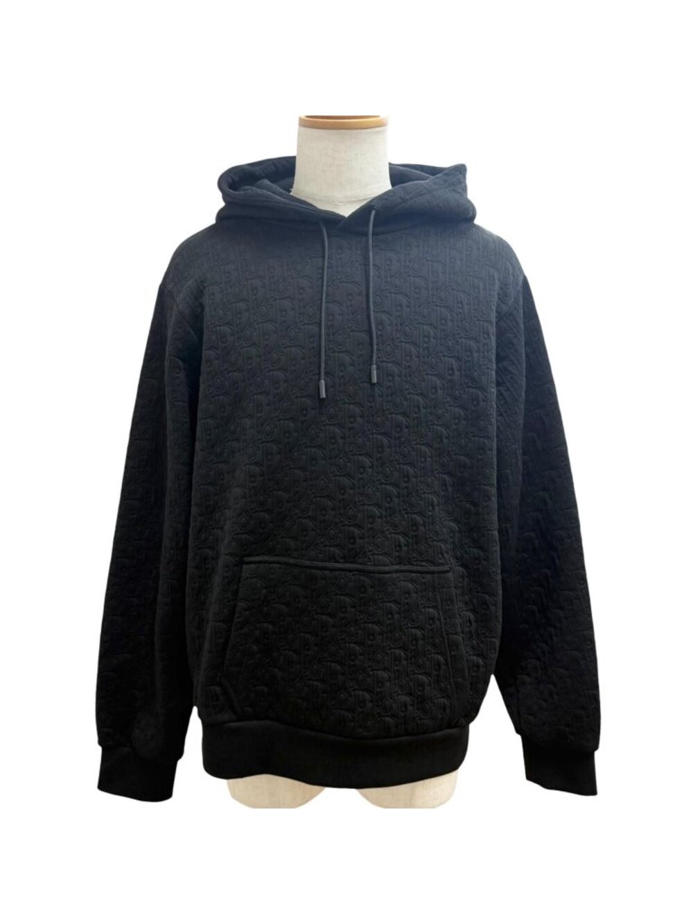 Dior Homme Oblique Logo All Over Print Pullover Hoodie Black XL